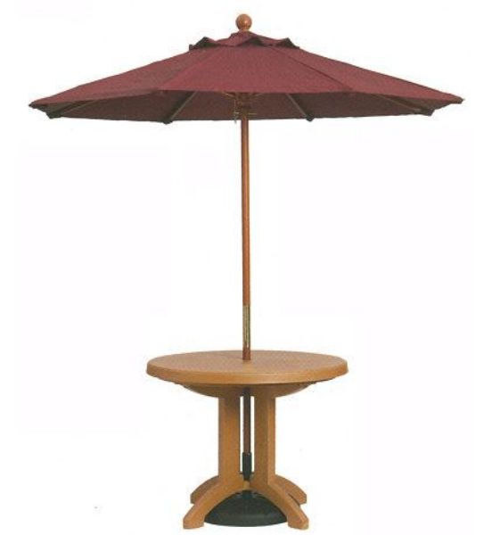 Picture of Grosfillex 7 foot Round Wooden Market Umbrella