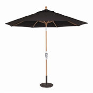 Picture of Galtech 537 TK 9 Foot Round Teak Market Umbrella Stainless Crank and Tilt