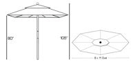 Picture of Galtech 8 x 11 Market Umbrella 279